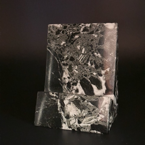 $50 Heavy Bey-Berk Zebra Marble Phone Tablet Holder Stand with Charging Port Blk - Picture 7 of 9